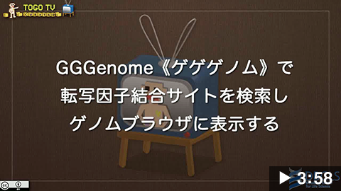 GGGenome《ゲゲゲノム》で転写因子結合サイトを検索してゲノムブラウザに表示する